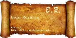 Bein Rozália névjegykártya